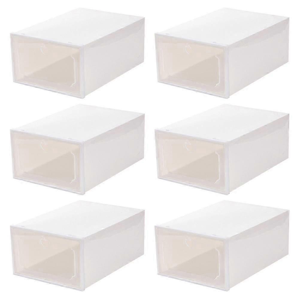 Entryway Shoe Storage Transparent Visual Window Dust-Proof Waterproof 6Pack Plastic Storage Case