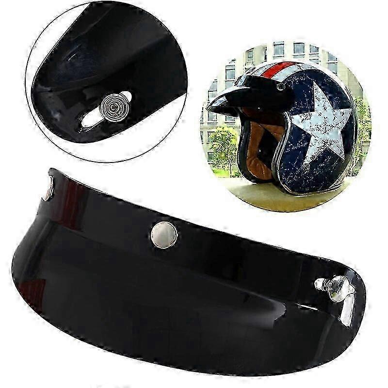 Universal 3 Snap Visor Face Shield Lens for Open Face Motorcycle Helmets