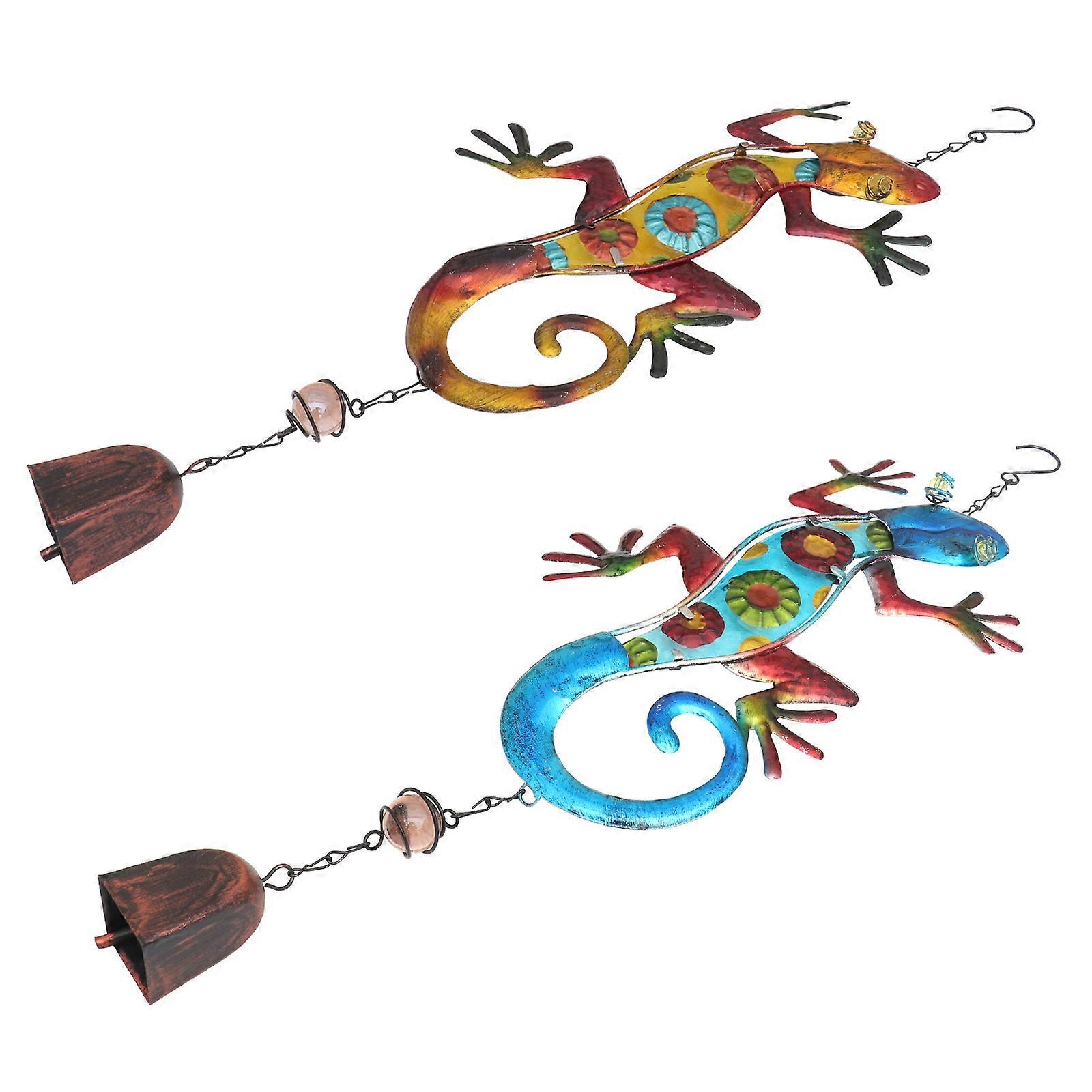 Glass Painted Wind Chime Creative Wind Chime for Decor 2Pcs Assorted Color