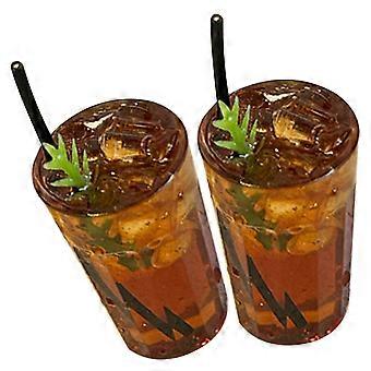 Assorted Color Coffee Cup Models for Decoration 2Pcs Miniature Resin Cups