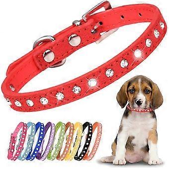 Puppy Collar with Bling Diamond, Pretty Crystal Sparkly Rhinestone Glitter Jewel Girls Cat Collars