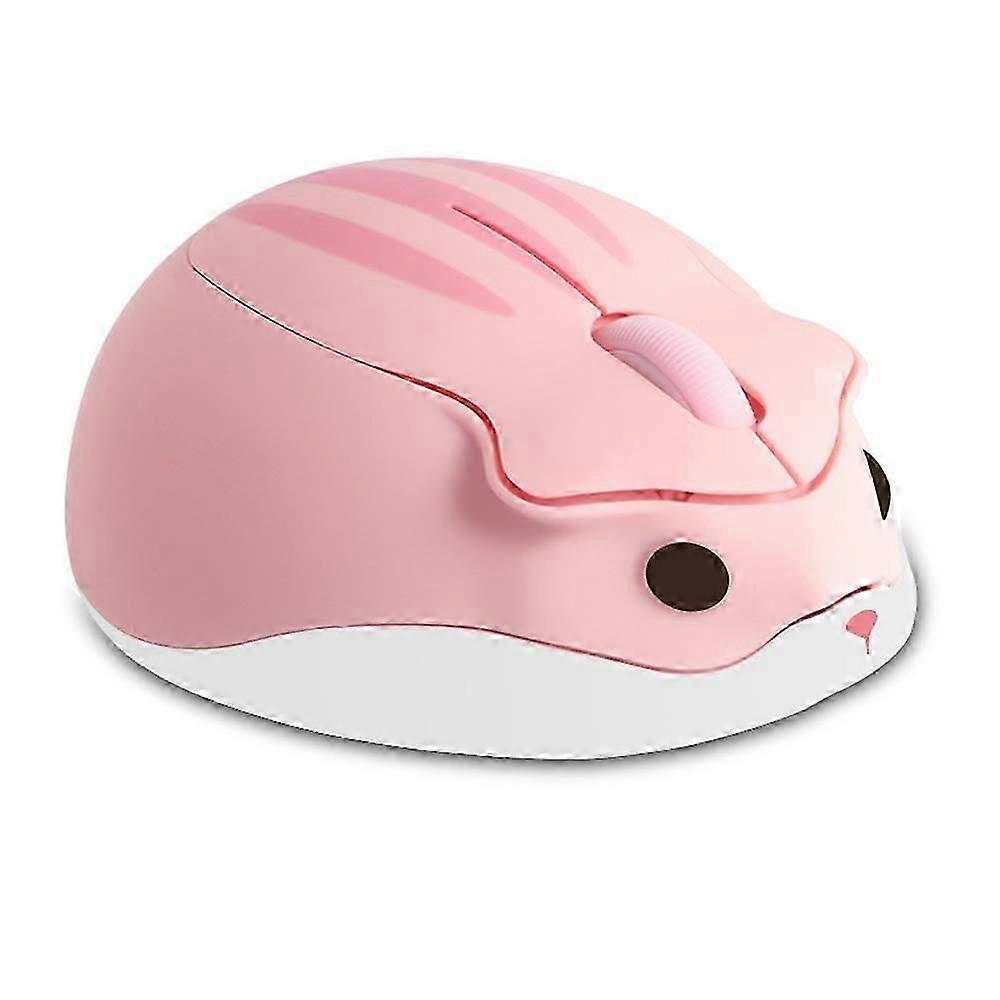 Wireless Mouse Cute Hamster Shaped Computer Mouse 1200DPI(Pink)