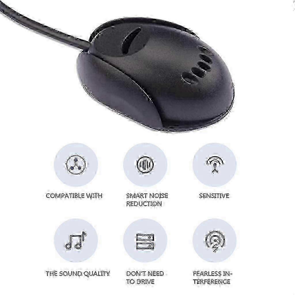 Bluetooth-compatible 3.5mm Car External Microphone compatible with Dashboard Sun-visor