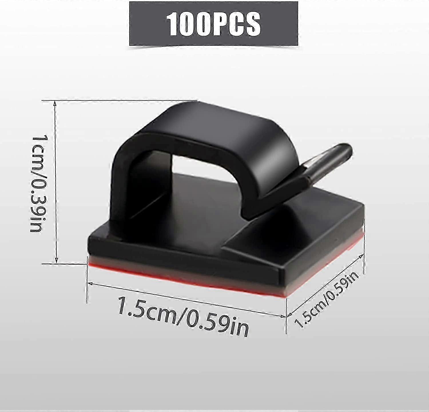 100 Pcs Cable Clips Plastic Waterproof Adhesive R-Shaped Mini Light Cable Clips
