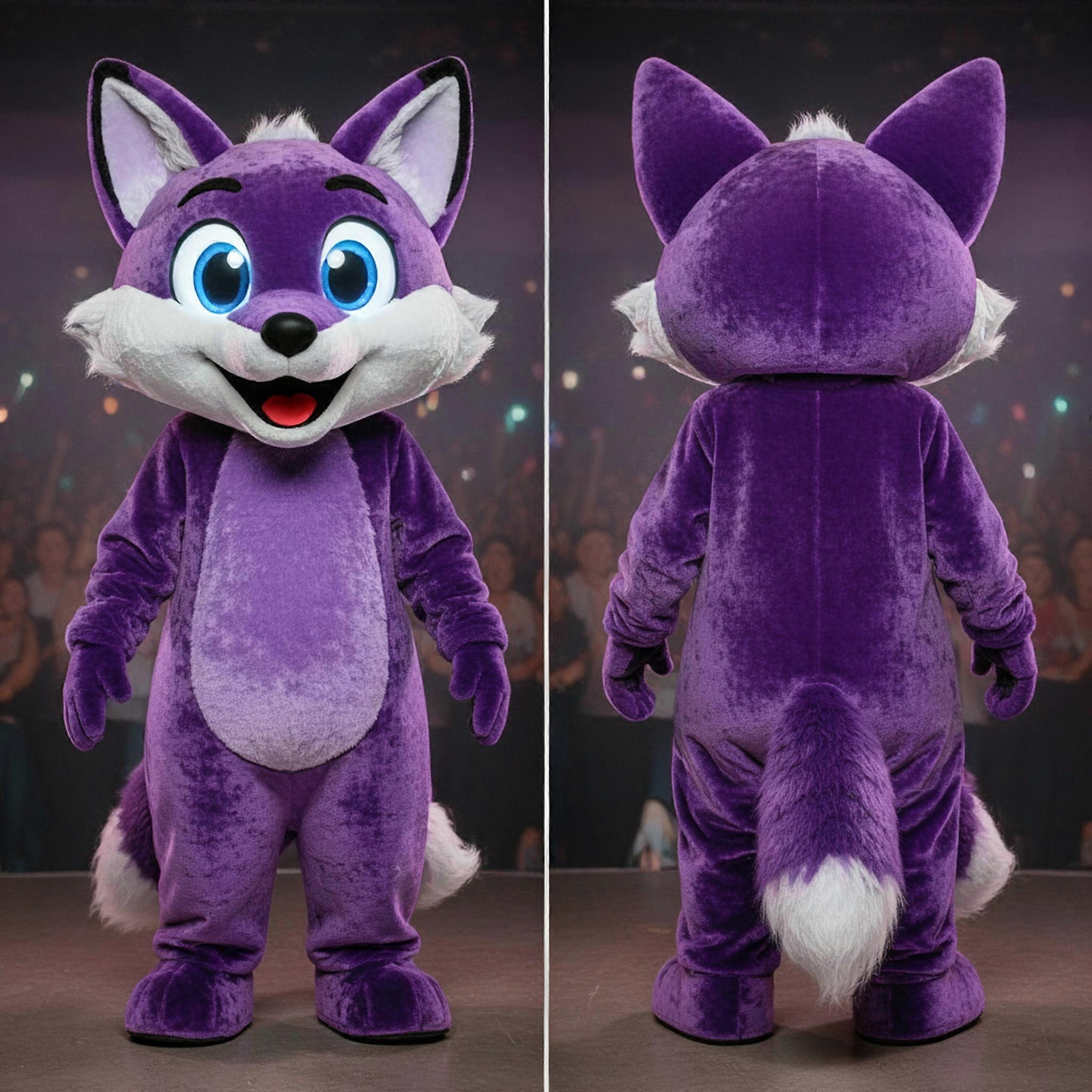 MASTICOT Lavender Velvety Fox Mascot