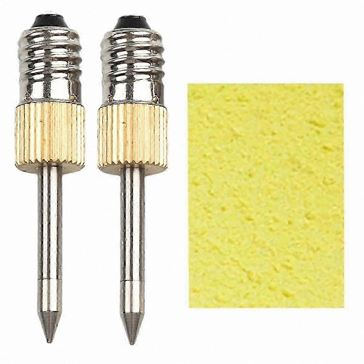 2 Pieces Soldering Iron Tips with Sponge E10 USB Interface Welding Tool Set B Type