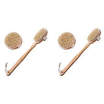 Conjunto de 4 escovas corporais para esfoliação a seco, escova para pele seca, escova de costas com cabo para uso no chuveiro, escova para celulite.