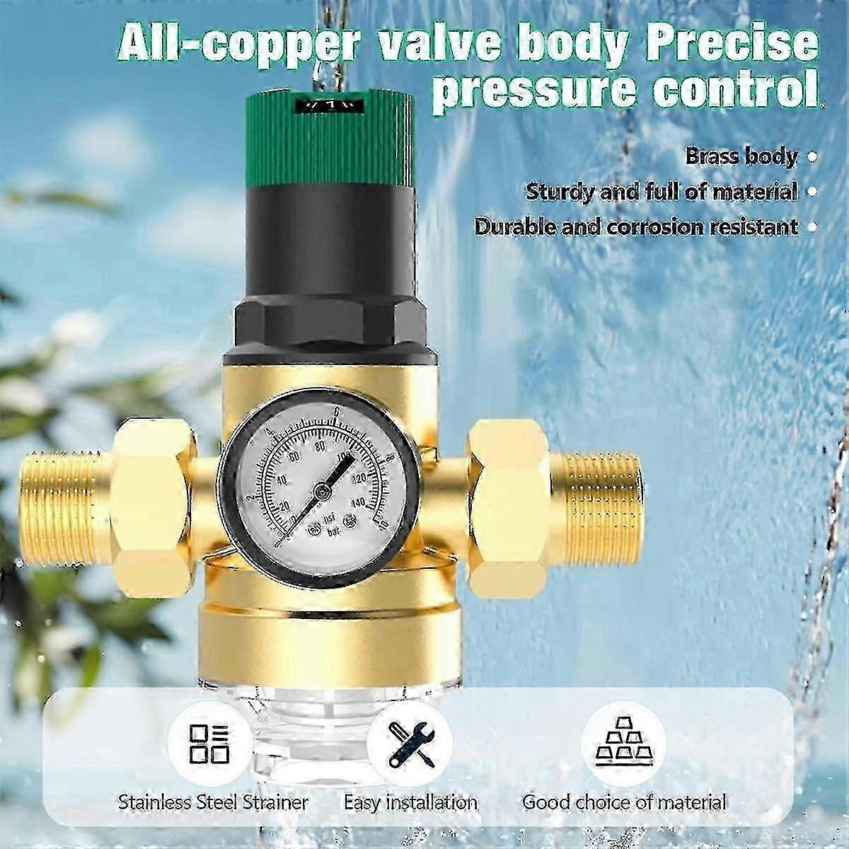 3/4 Inch Brass Regulator Gauge Filter Integrated