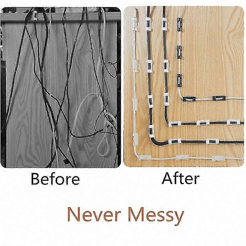 Prevent Desktop Cable Clutter with 20-Pack Cable Organizer Clips for Clean Cable Management
