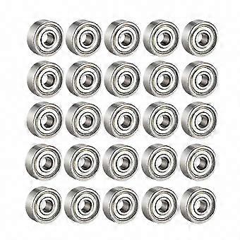 608 ZZ Kugellager, 25 Stück, doppelt abgedichtete Miniatur-Rillenkugellager aus Metall für Skateboards