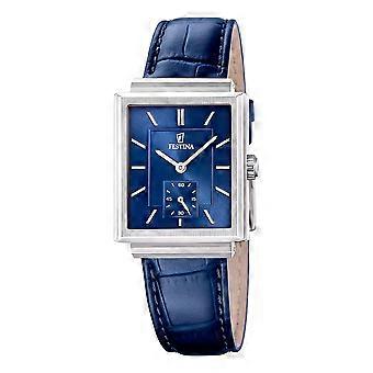 Festina Herenhorloge Blauw op het Vierkant 29mm Roestvrijstalen Dresshorloge F20775-3