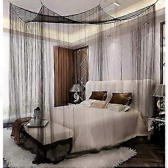 Nero e bianco Installazione-free letto letto universale zanzariera spazio sovradimensionato zanzariera decorativa esterna a quattro porte
