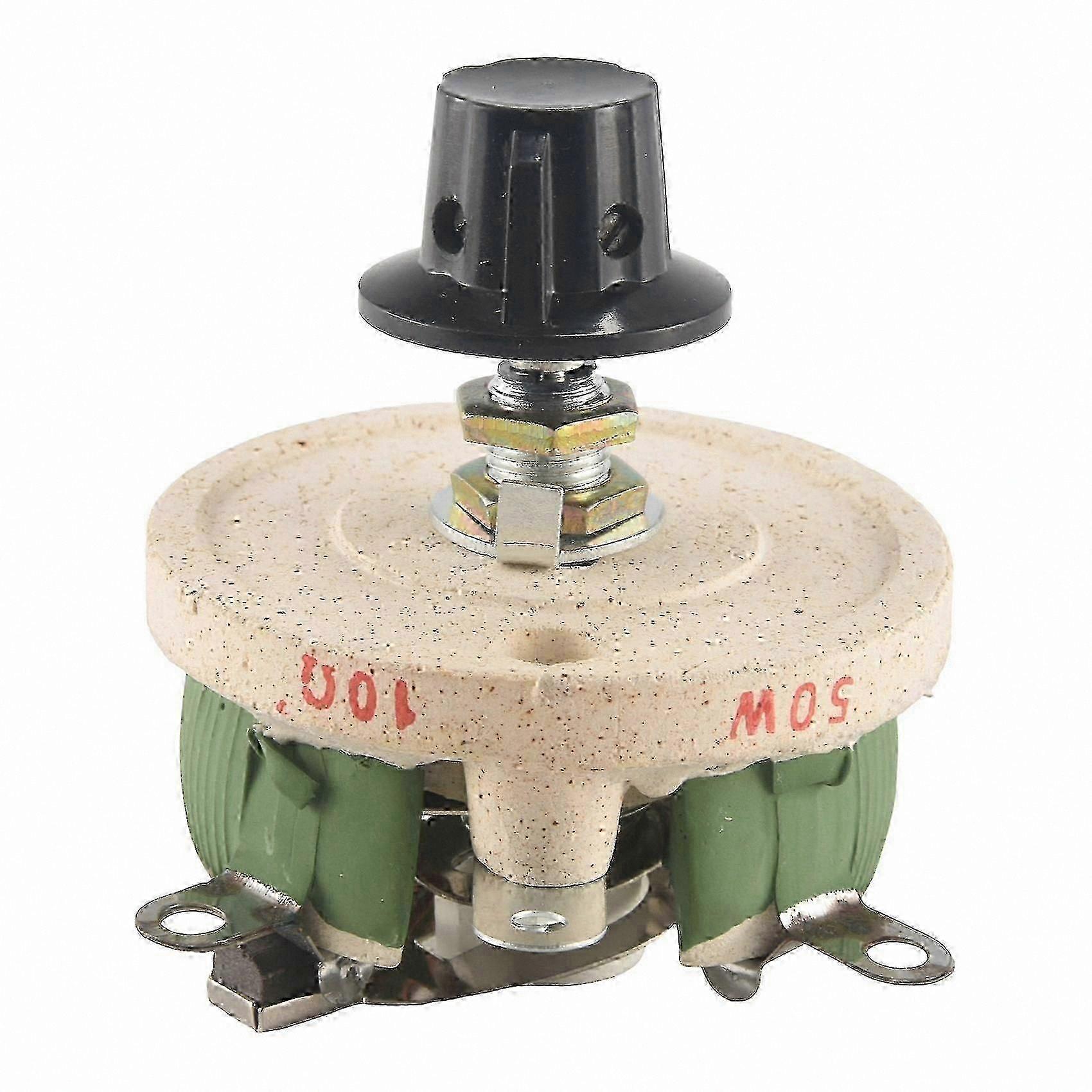 50W 10 Ohm Adjustable Ceramic Potentiometer Resistor with Variable Taper Rheostat Control