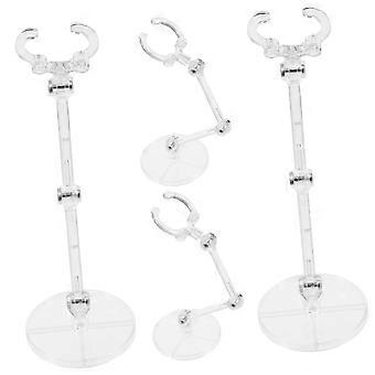 Suporte ajustável para figuras de ação colecionáveis, conjunto de 4 peças, com fixação segura.