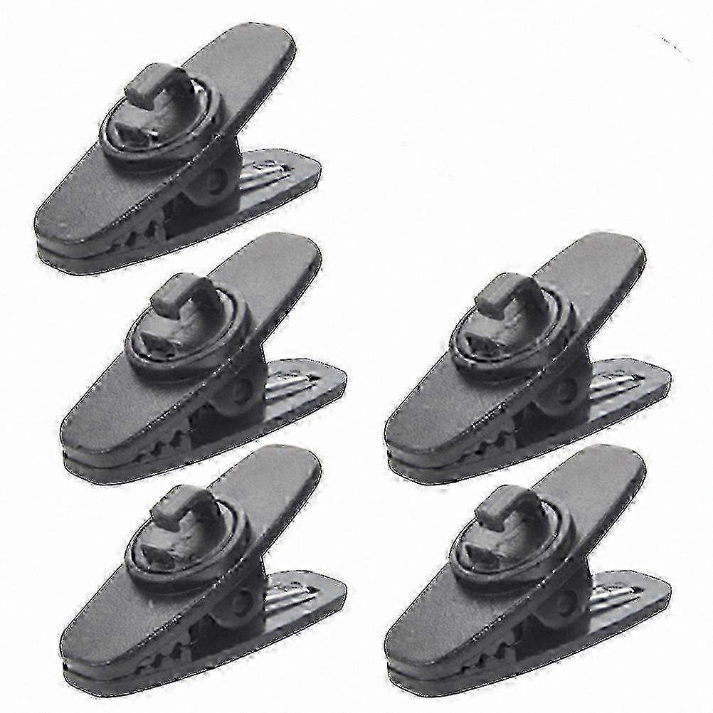 5-Pack Rotating Headphone Clips with Cable Management Collars (Black)