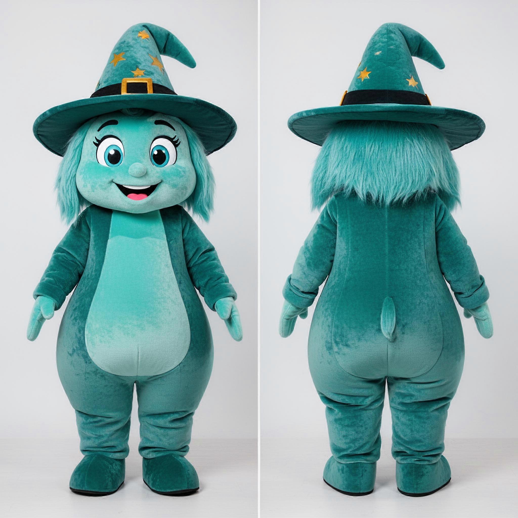 MASTICOT Teal Pointed Hat Witchs Hat Mascot