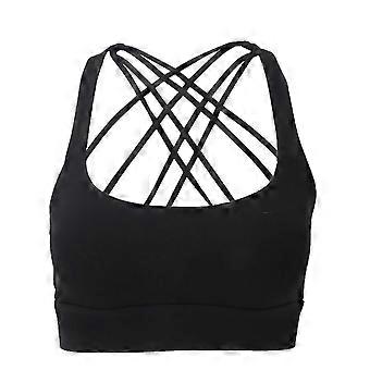 Women crisscross Sports Bra Simple Stylish Girls Strappy Yoga Bra for Fitness Running10 (85ABC)YFy