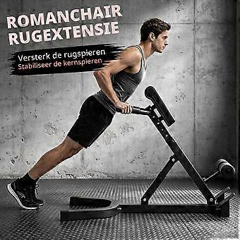 Roman Chair Hyperextension Bench - Folding, Black - Alloy Steel - 150 kg Weight Limit.