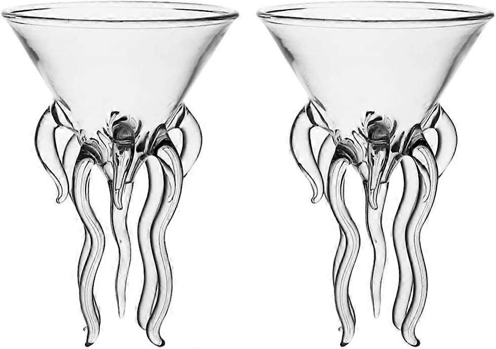2pc Octopus-Themed Martini Glasses