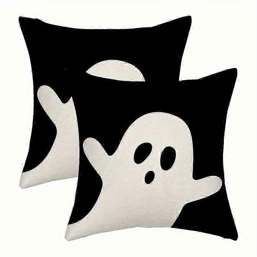 Black White Ghost Linen Covers