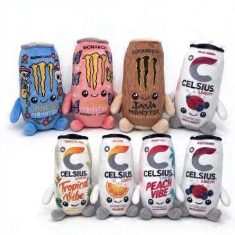 22cm Red Energy Bull Drink Can Plush Toys Soft Stuffed Doll Home Decor Kids Gift Christmas GIFT