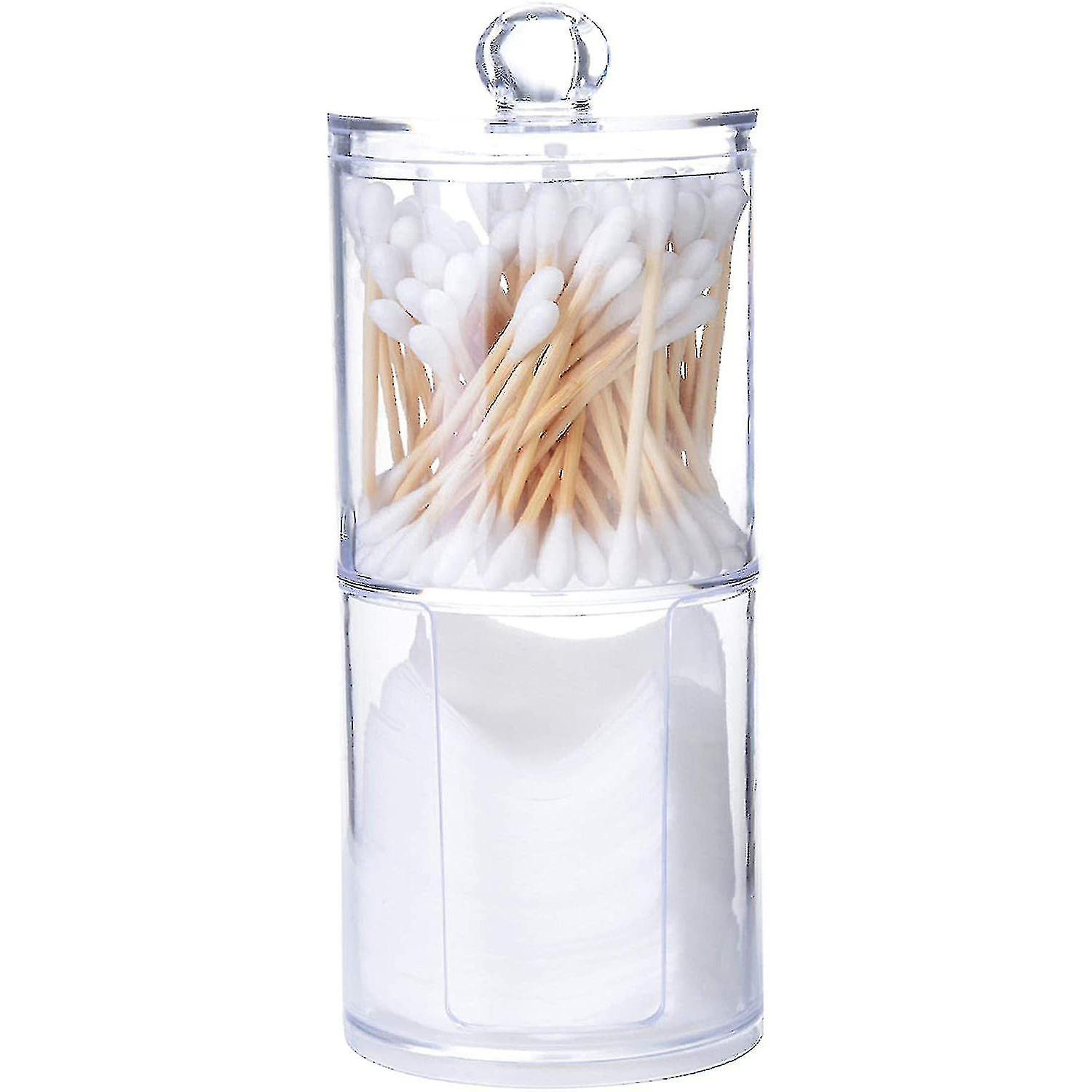 Makeup Storage, Double Layer Cotton Swab Pad Container Box Case Holder