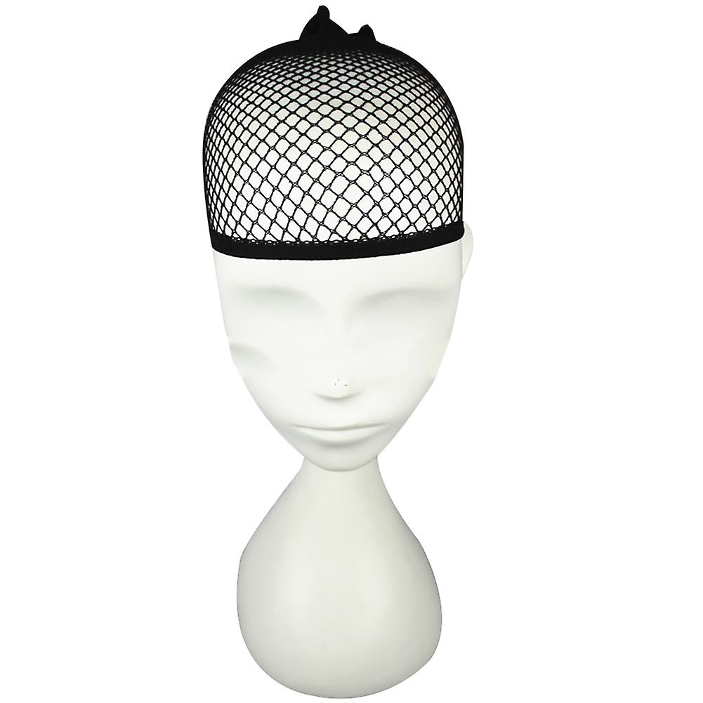 Women Elastic Nylon Wig Cap Open End Black Mesh Liner Short Fishnet Hair Net