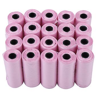 20 Rolls Dog Poo Bag Trash Garbage Bags Cat Pets Waste Collection Bag Pink