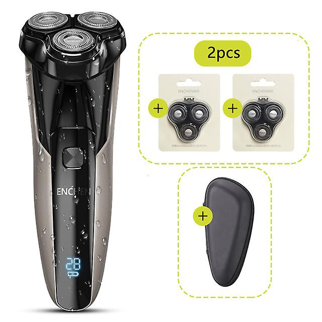 Electric Razor For Men Rechargeable Rotary Shaver With Pop-up Trimmer And Travel Case Wet & Dry Dual Use Beard Trimmer