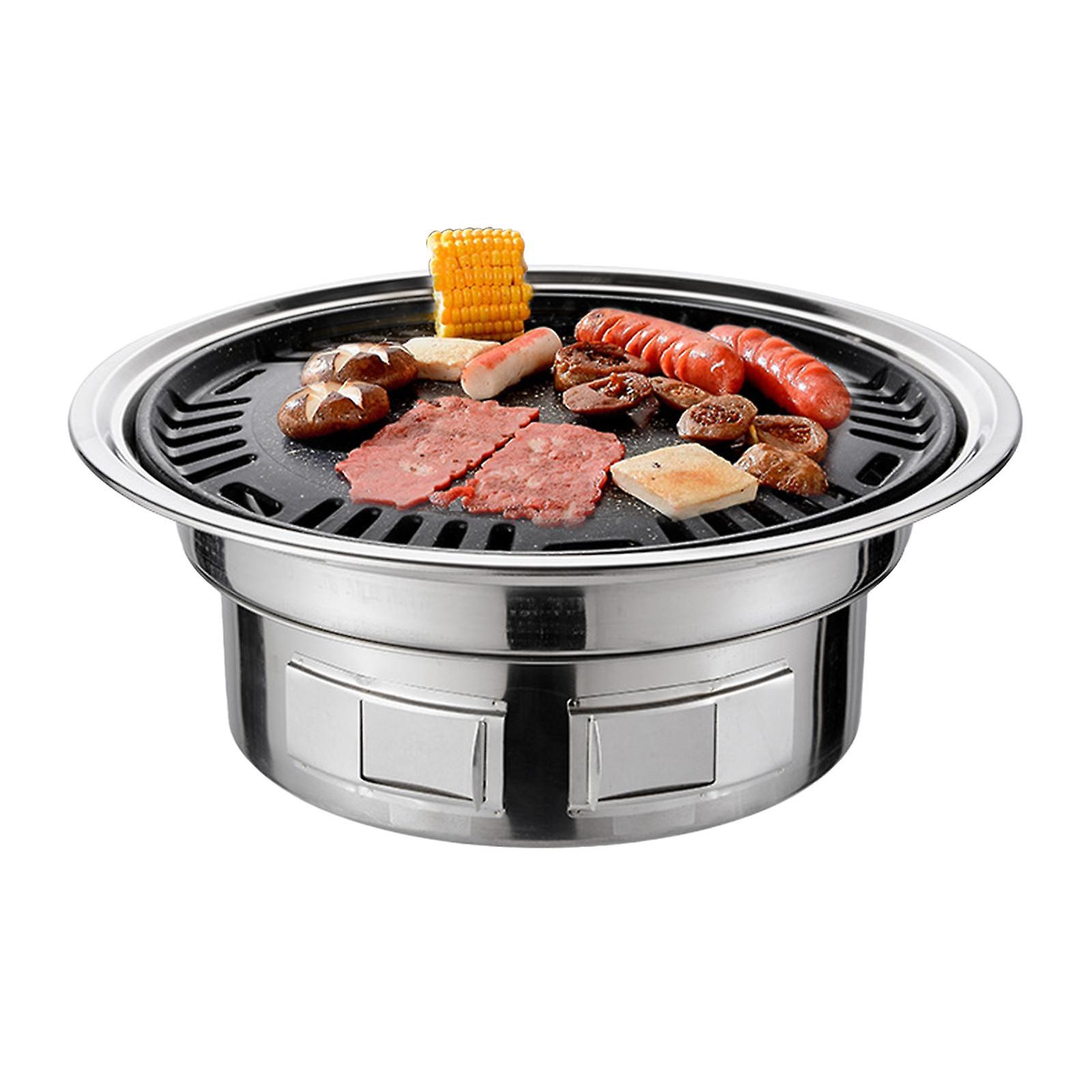 13 Inch Korean BBQ Grill Multifunctional Charcoal Barbecue Grill Round Camping Grill Stove Tabletop