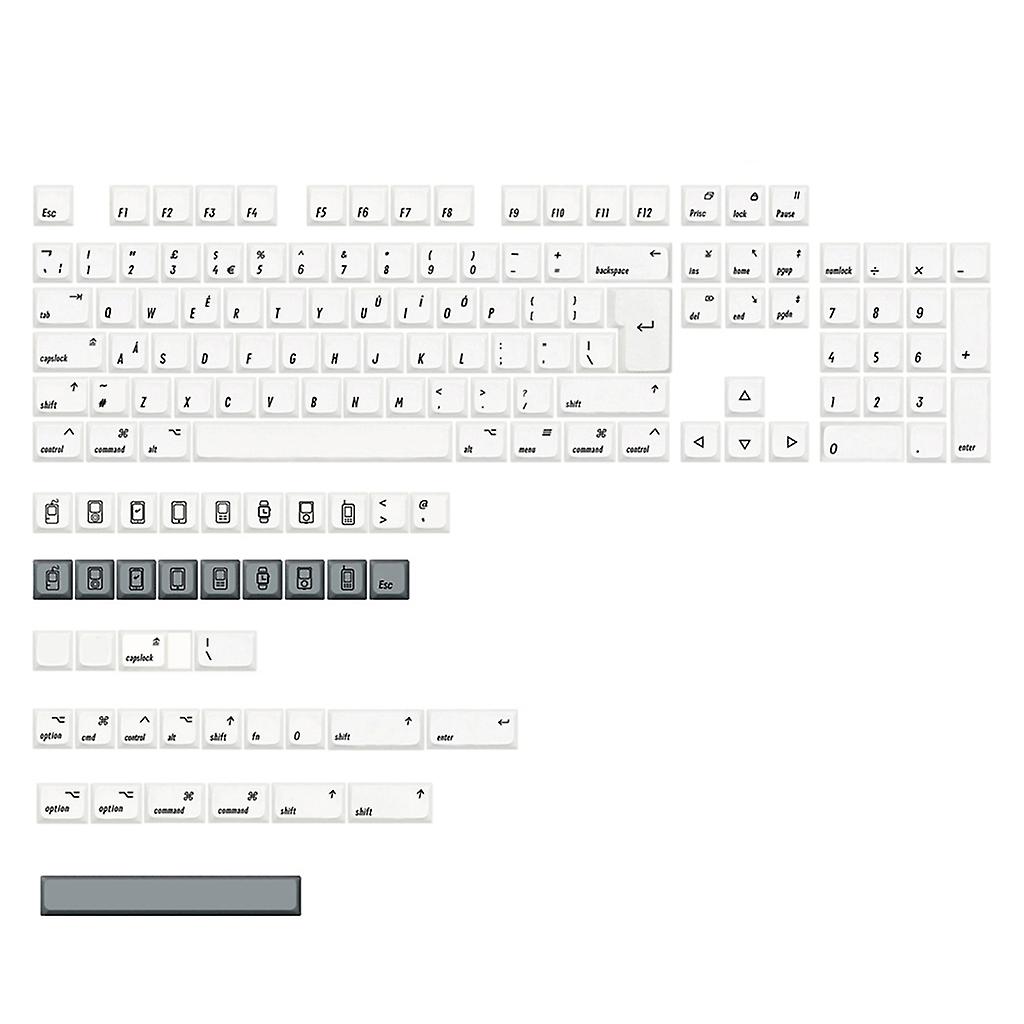 XDA Keycaps MAC-ISO Layout Keycap Set Hochwertiger PBT Dye-Sub für Mechanisch