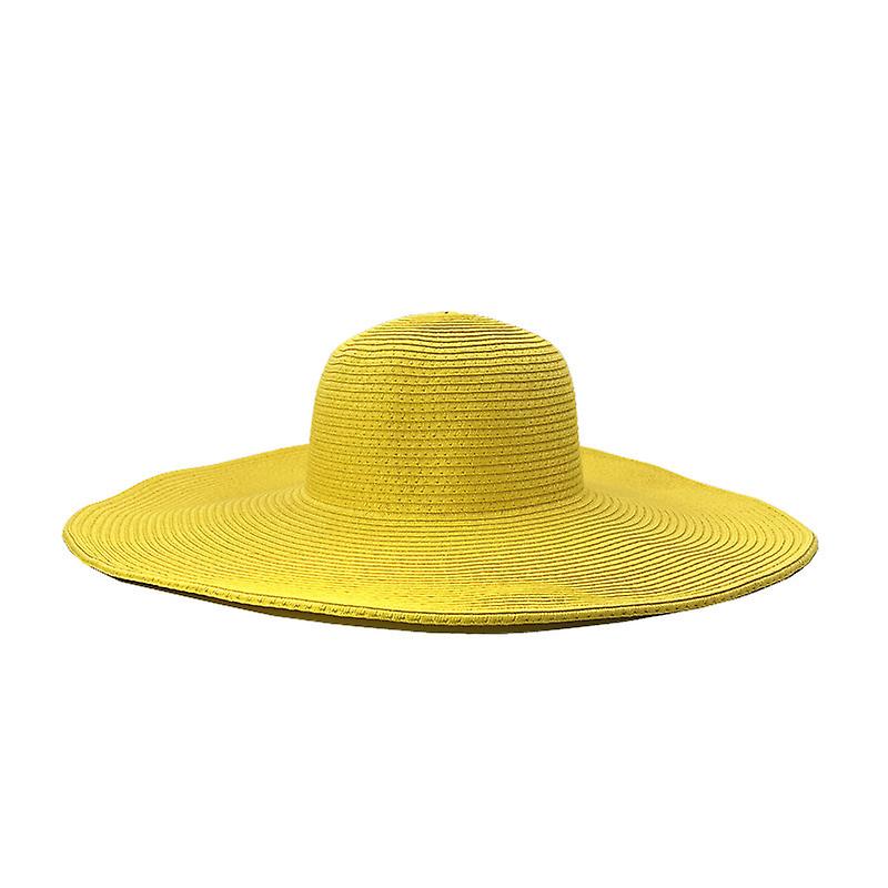 Women's Foldable Solid Color Large Brim Hat, Sun Hat, Outdoor Sunshade Hat