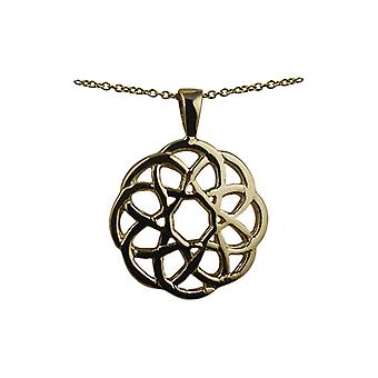 9ct Gold 17mm Celtic knot Pendant with a cable Chain 20...
