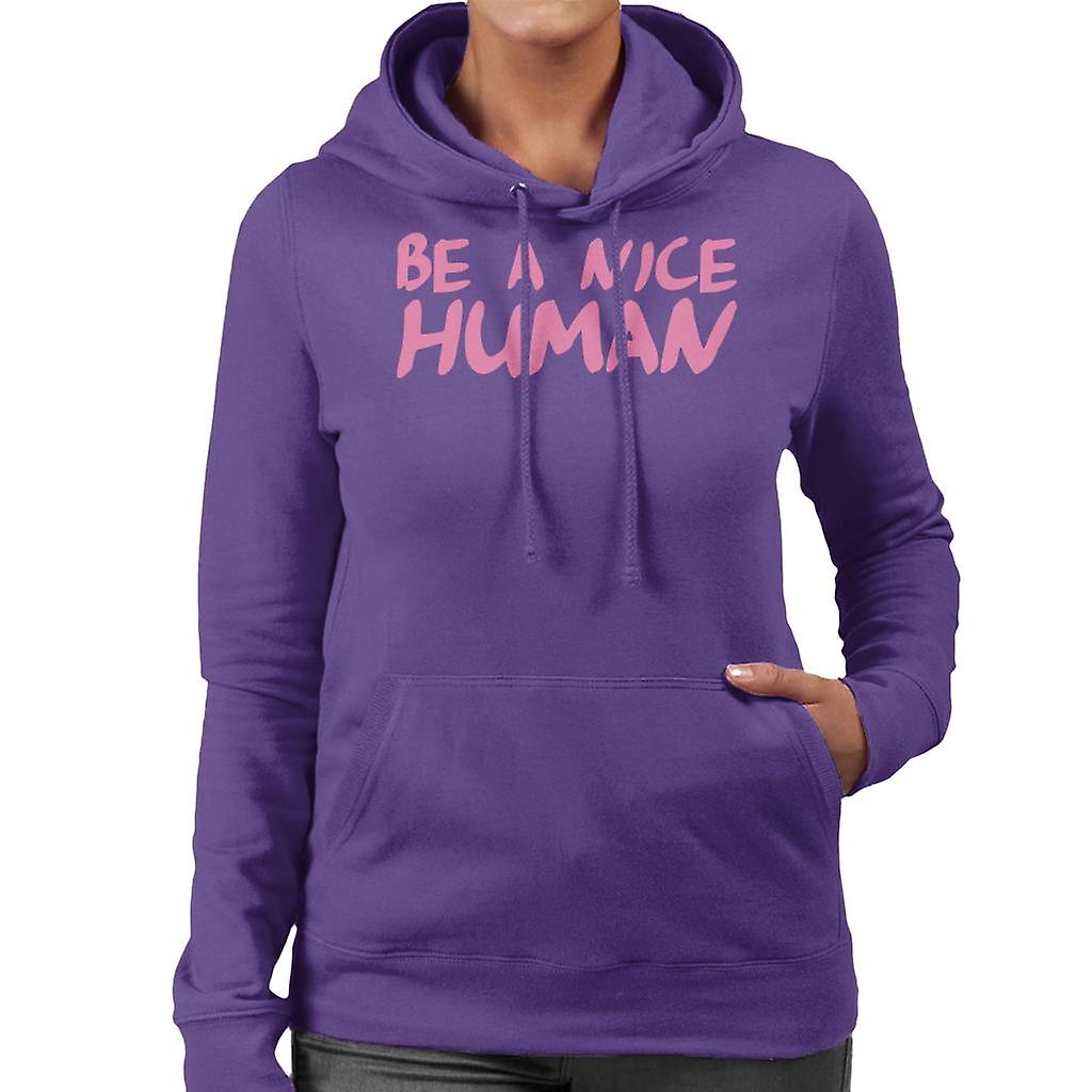 Be A Nice Human Neon Women's Hooded Sweatshirt