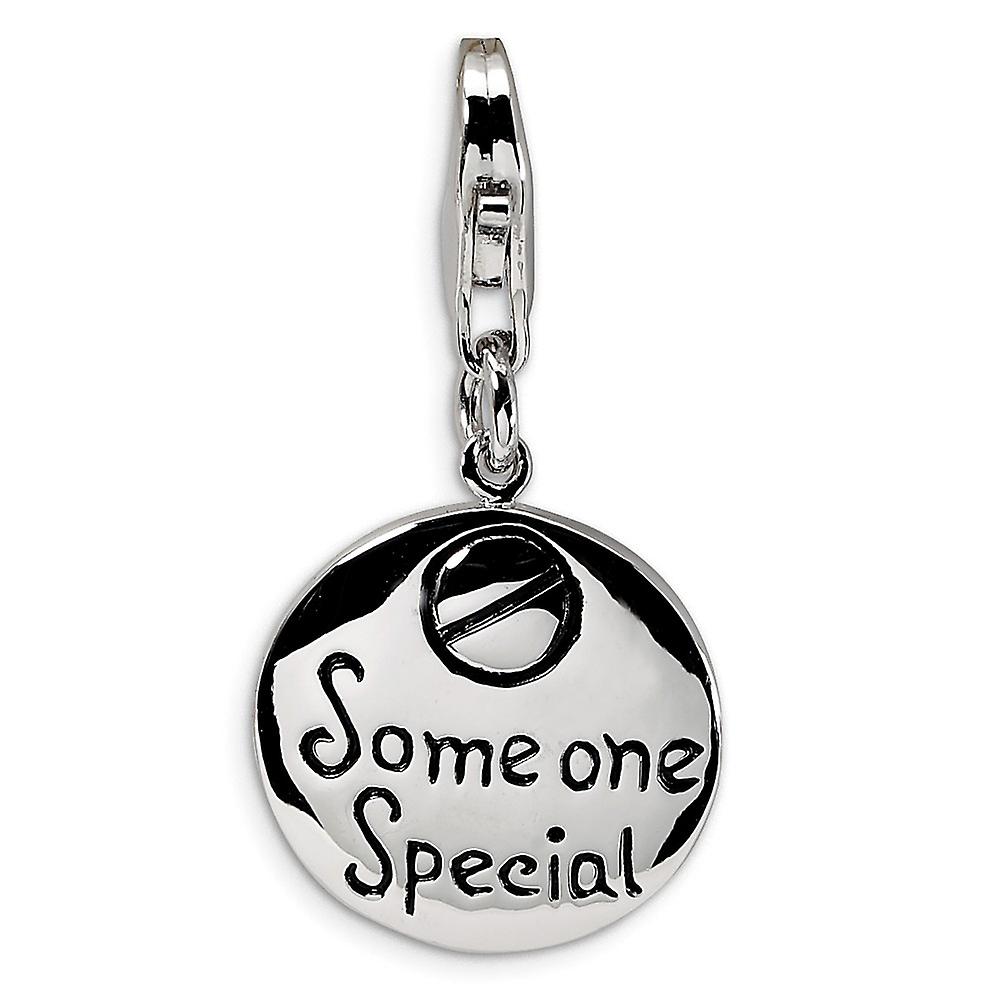 925 Sterling Silver Solid Polished back Fancy Lobster Closure Someone Special Inscribed Round With-Lobster Clasp Charm 2