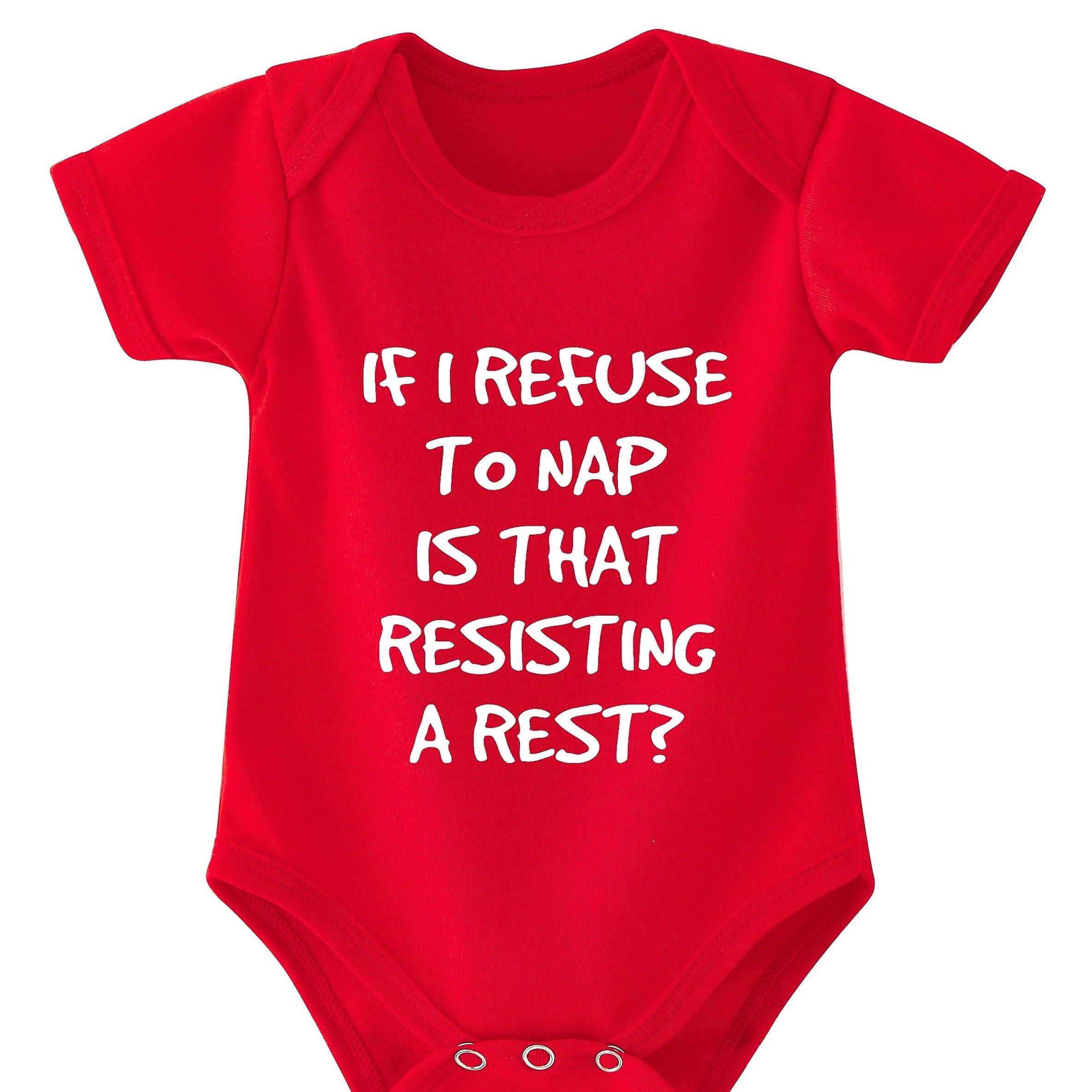 Baby Boys Casual Cute Short Sleeve Onesie With If I Refuse To Nap Is That Resisting A Rest For Summer Pregnancy Gift