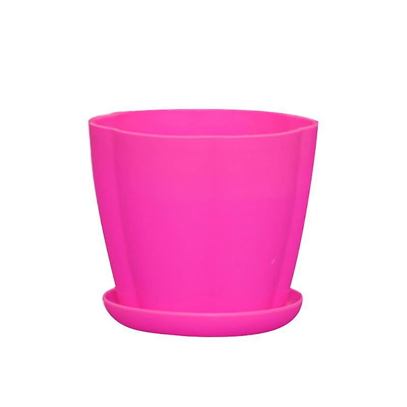 Biplut Vaso di fiori Petalo Forma Bella vista Plastica Fiore essiccato Vaso idroponico Per la casa Forniture per la casa Rosa rossa S