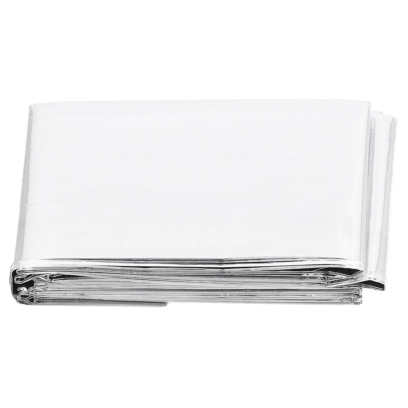 10pcs Emergency Thermal Sheet 51.18 X 82.68in Keep Warm Foldable Survival Blanket Double Sided Silver