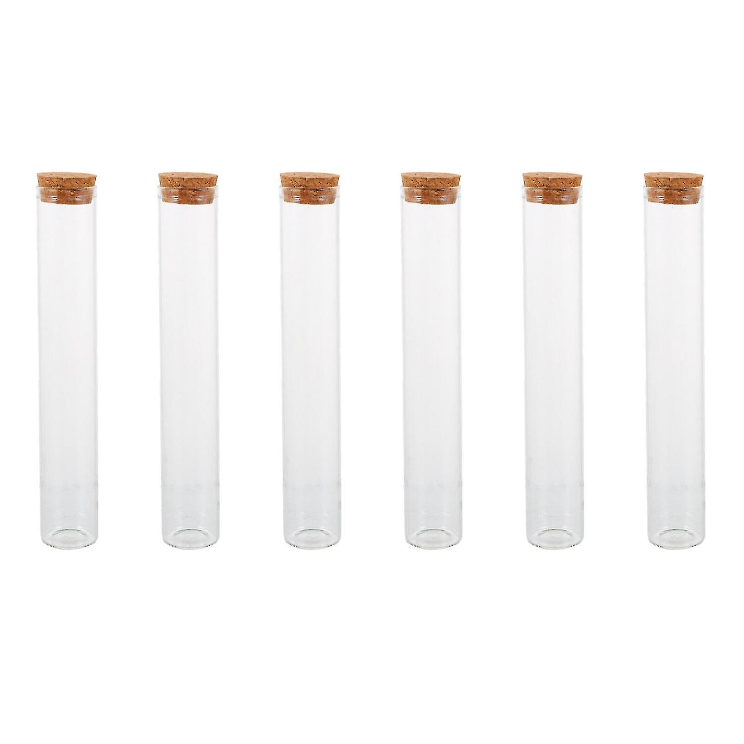 6pcs Scientific Experiment Test Tubes Pollen Storage Container With Cork