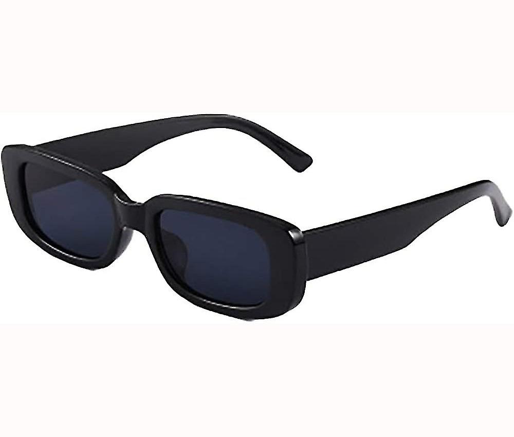 Retro Sunglasses With Small Frame, Rectangular Trend - Black