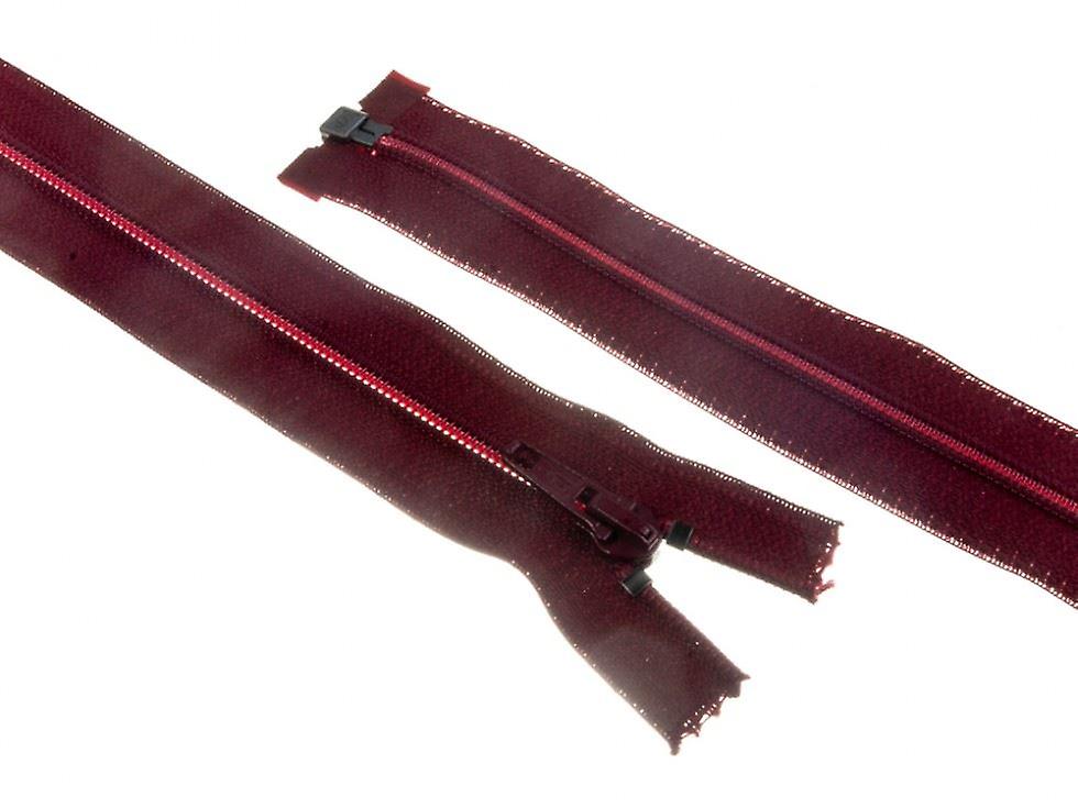 Minerva Nylon Open End Coat Zips Burgundy - 60 cm - each
