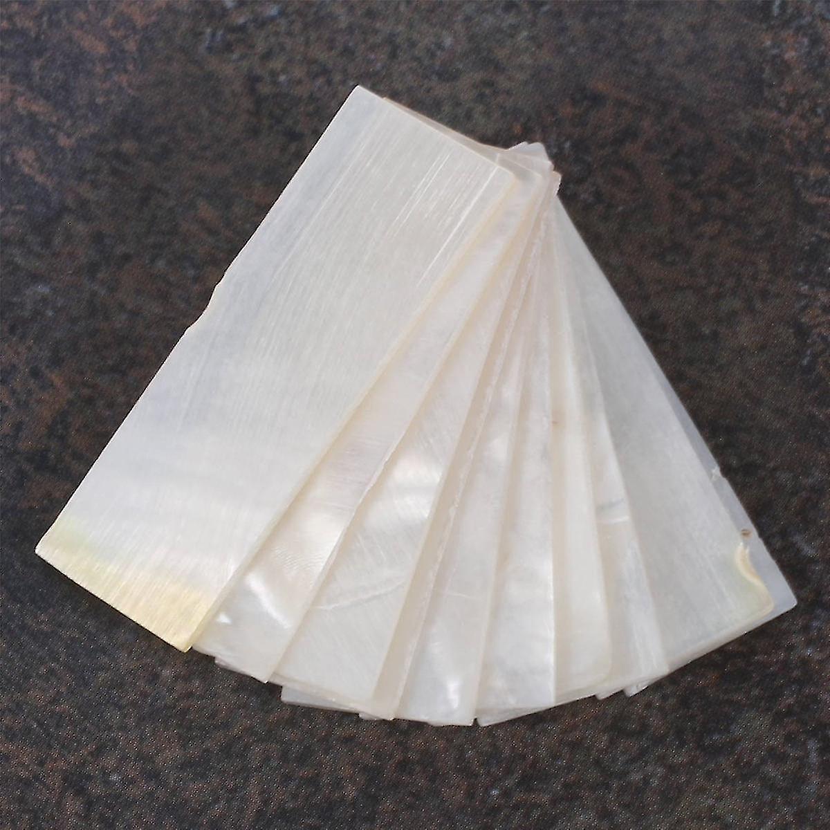 10pcs Inlay Material White Mother Of Pearl Shell Blanks Sheet Rectangle Inlay Material For Guitar