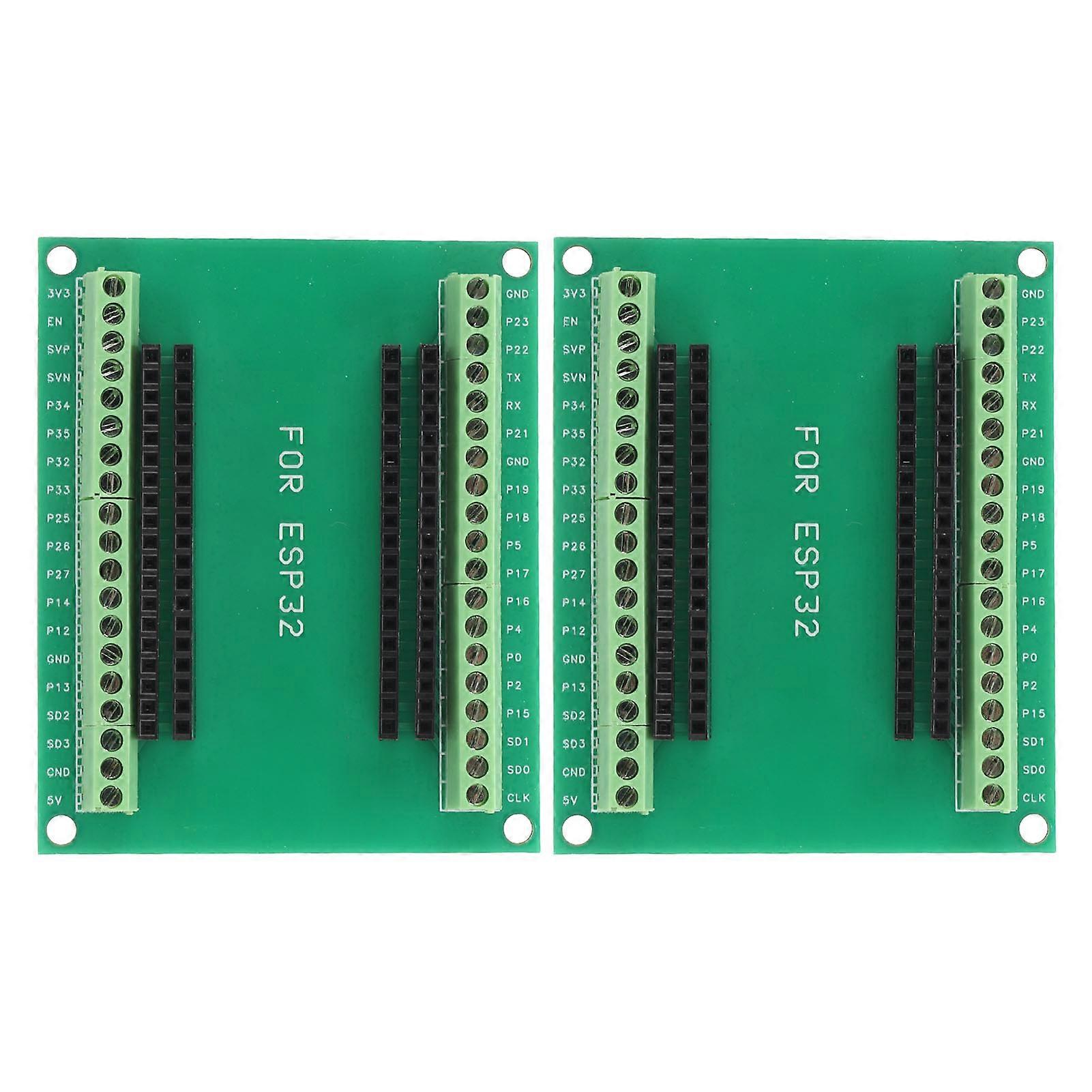 2Pcs ESP32 Breakout Board 38 Pin 2 in 1 Dual Core CPU Low Power Consumption Wireless WiFi Bluetooth Development Board