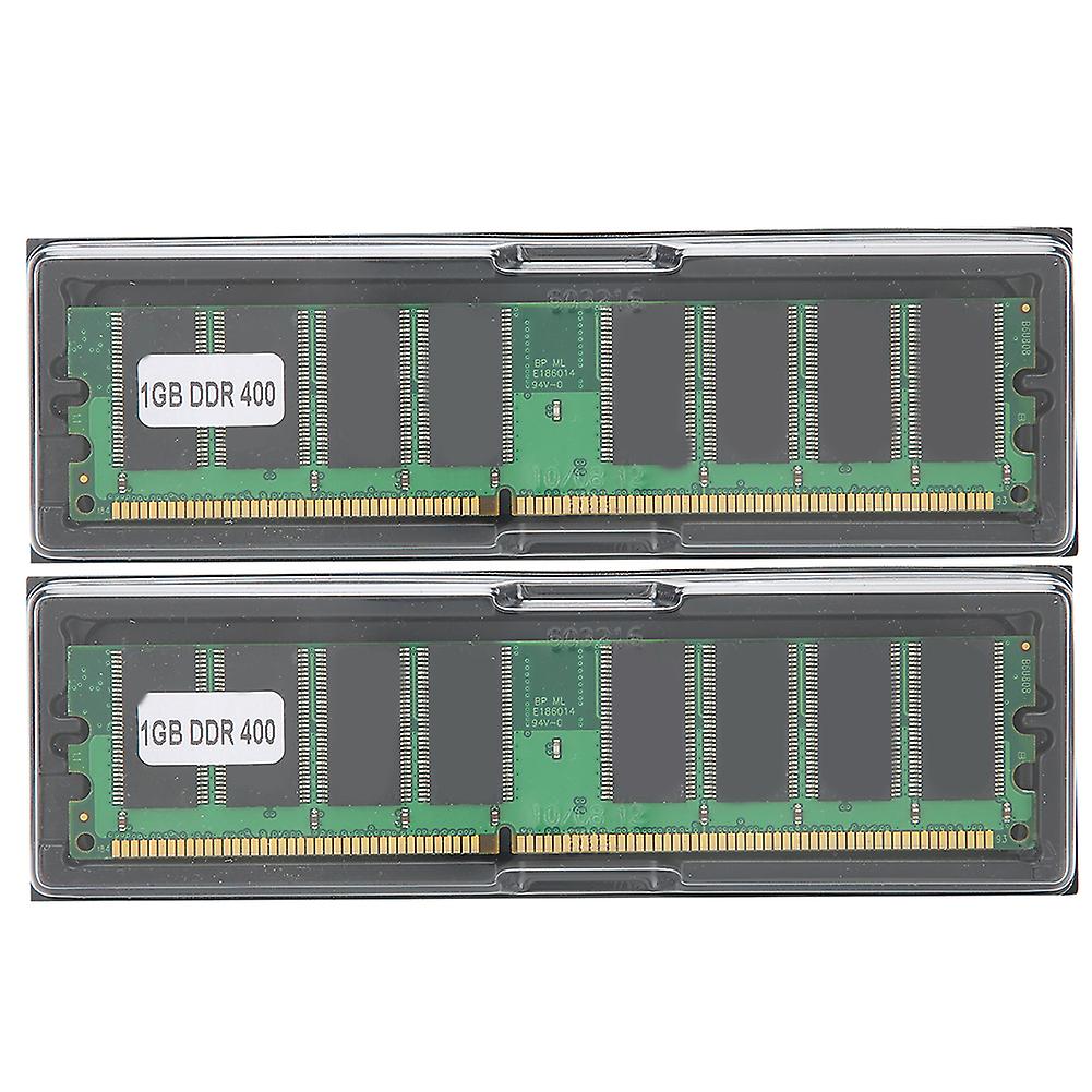 2Pcs Memory Module Desktop Computer Double‑Sided 16‑Grain DDR 1GB 400MHZ PC‑3200