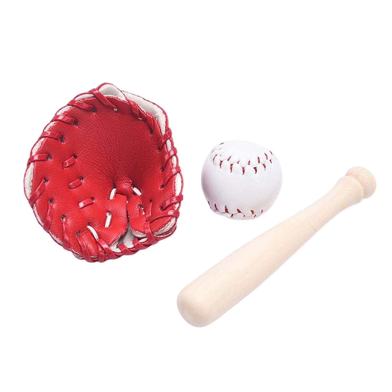 Baseball Pole Glove Model Scene Layout for 1/6 1/12 Scale Dollhouse Red