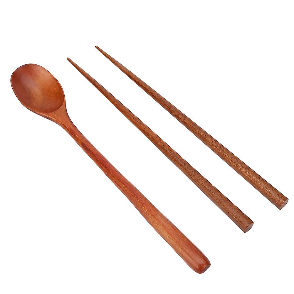 Portable Wood Tableware Set with 23.5cm Chopsticks & Spoon, 47g