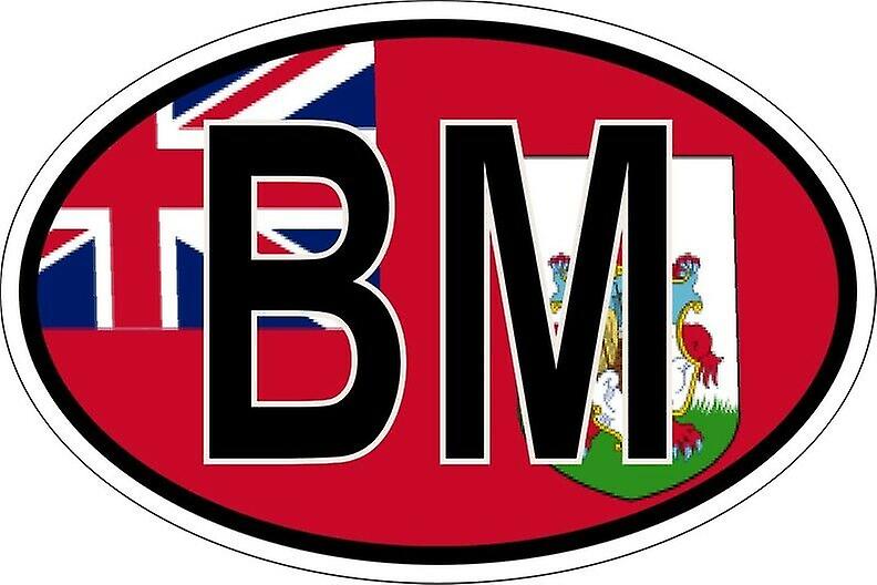 Sticker sticker oval oval flag code country BM bermudes