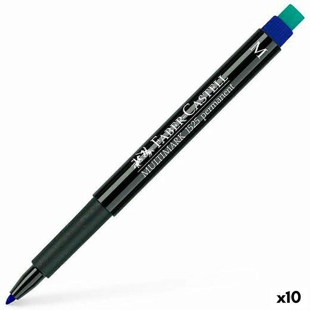 Permanent marker Faber-Castell Multimark 1523 M Blue (10 Units)