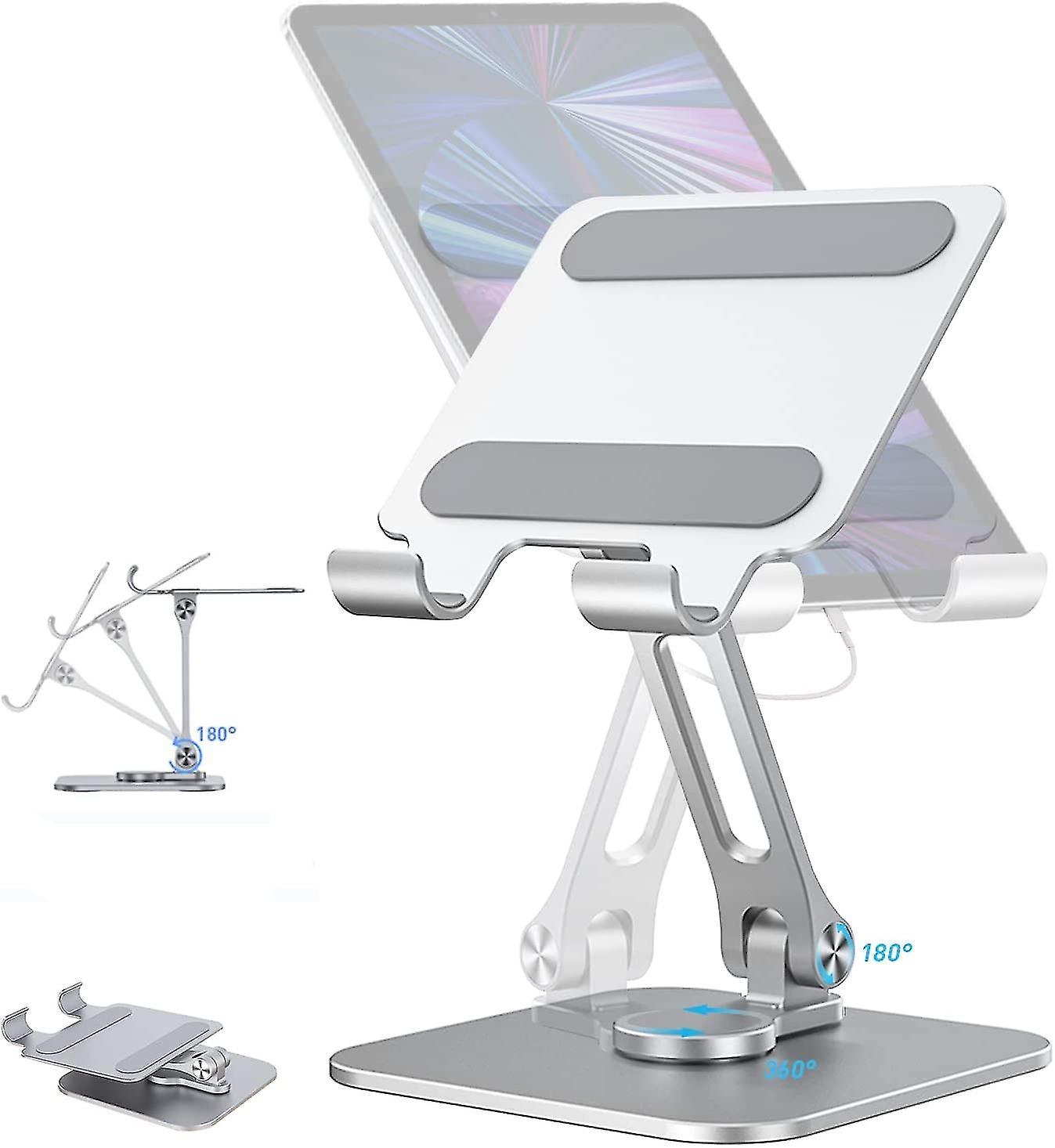 Portable Tablet Stand, 360 Degree Rotating Tablet Holder, Adjustable Foldable Table Holder