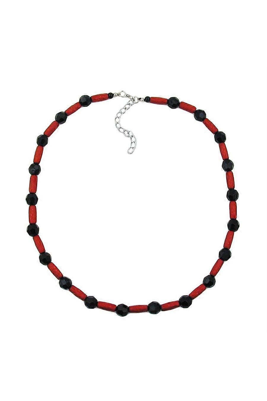 Necklace Red And Black Beads - Gl01456
